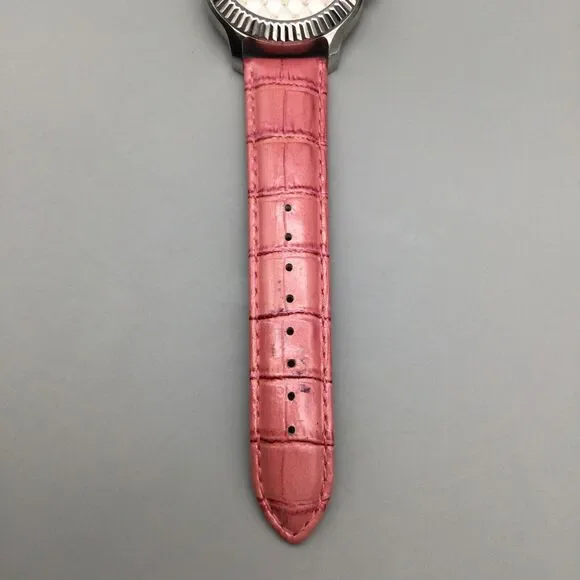 Invicta Angel Watch 40mm Silver Tone Crystals 25744 Pink Leather New Battery - Picture 7 of 15